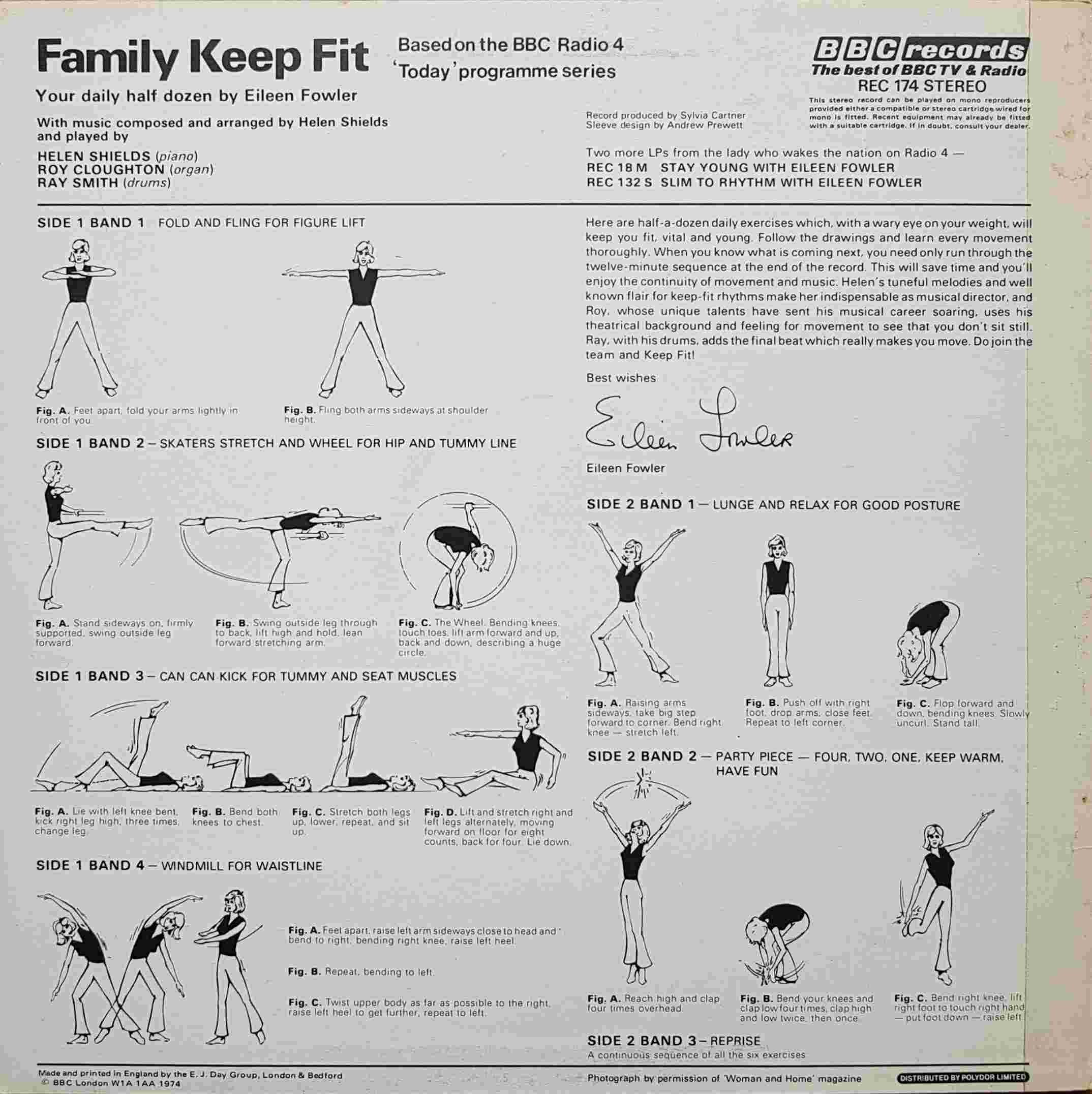 Picture of REC 174 Family keep fit by artist Eileen Fowler from the BBC records and Tapes library